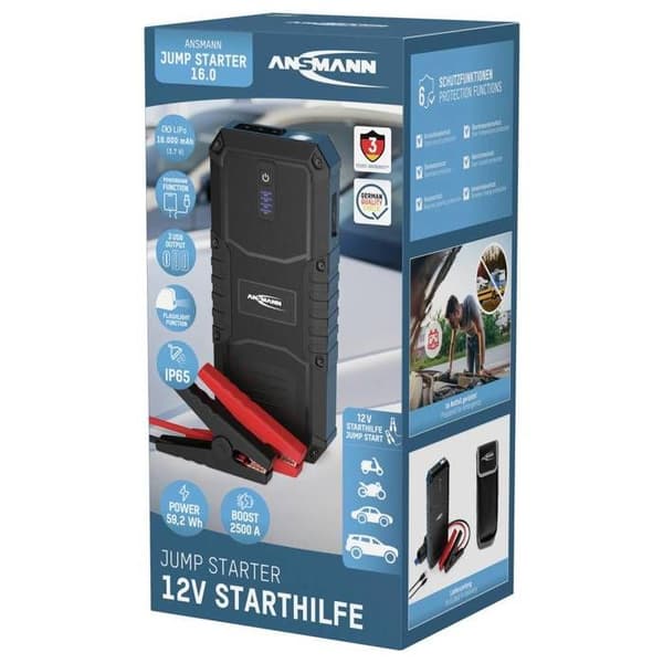 Ansmann Snabbstartssystem ANSMANN Jump Starter 16.0 Ampere Snabbstarter 1900-0130