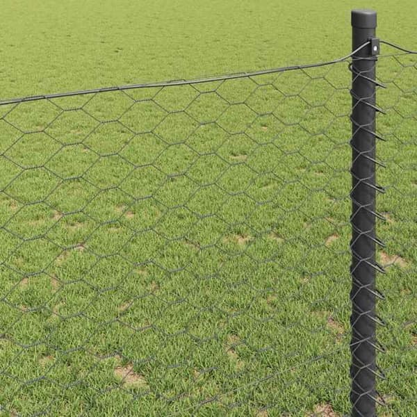 vidaXL Hexagonal stängsel Grå 1 x 10 m PVC 42005495