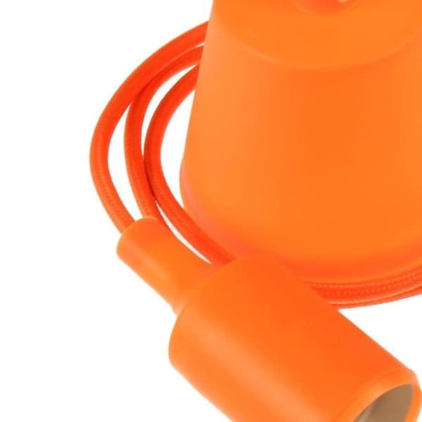 Lampupphängning, orange E27 kabel och sockel