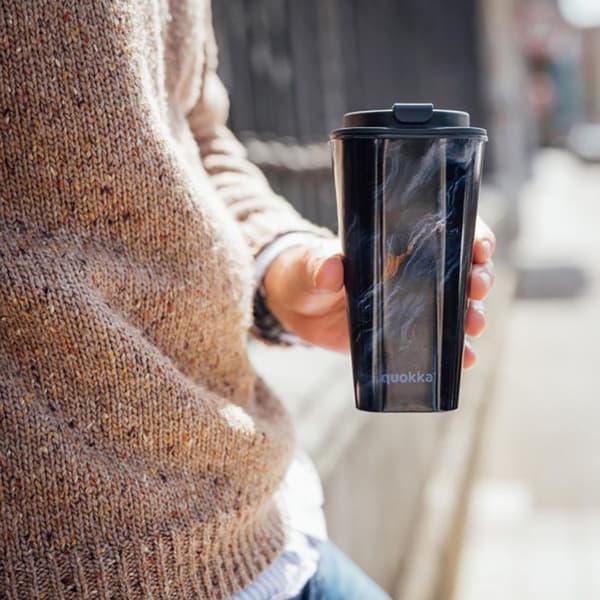 Mugg i plast - Quokka - Dubbelväggigt kaffeglas - 450 ml - Grå