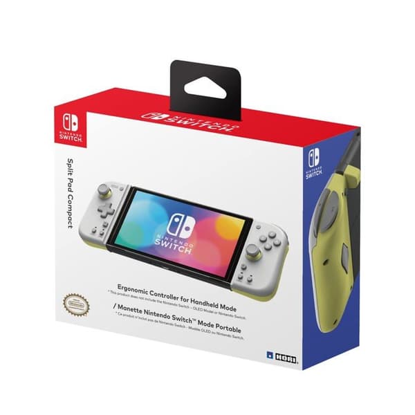 Spelkontroll - Hori - Split Pad Compact - Trådlös - Ljusgrå och Gul - Nintendo Switch