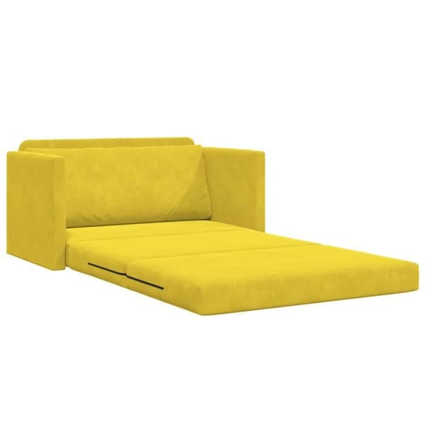 2-i-1 Soffa i gul sammet 124x204x61 cm