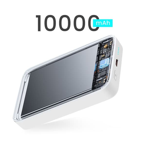 Externt batteri - BWOO - 10000mAh - USB-C 20W - MagSafe - Fällbart stöd Vitt