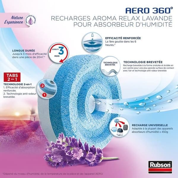 RUBSON 4 Påfyllningar Aero 360 Lavendel