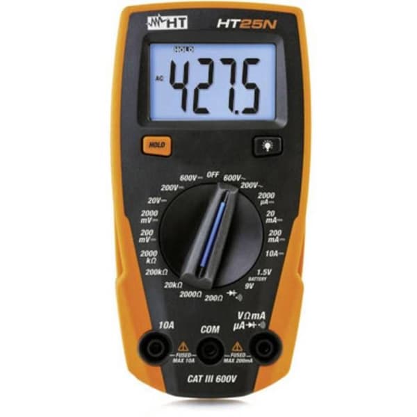 HT Instruments HT25N Multimeter digital CAT III 600 V Visning (antal punkter): 2000