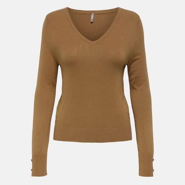 Pull fin col V med långa ärmar och knappar Minna Dam ONLY