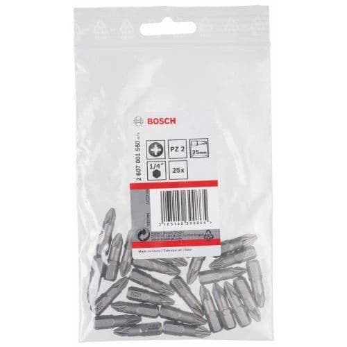 Skruvbits - BOSCH - 2607001560 - Modifierat S2 stål - 25mm - PZ2