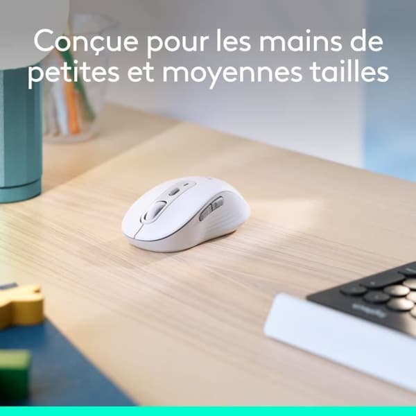 Mus - Trådlös - Logitech - M650 L - Vänsterhänt - Vit