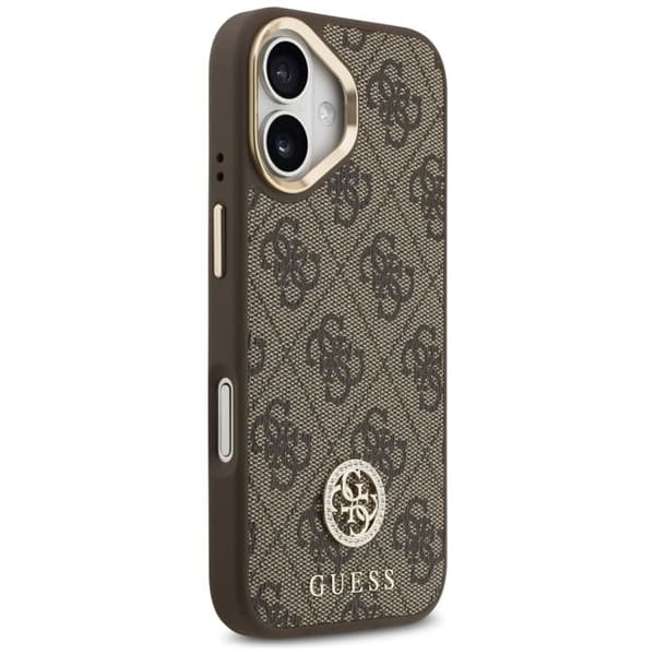 Guess Hardcase 4G Strass Logo MagSafe för iPhone 17 - Brun