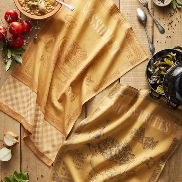 Gul bomullshandduk 50x75 - Coucke - Cassoulet