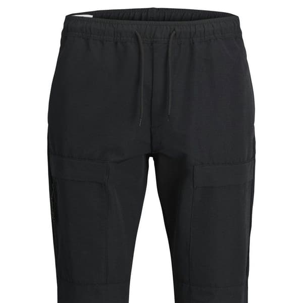 Svarta joggingsbyxor i en rak passform med elastisk midja