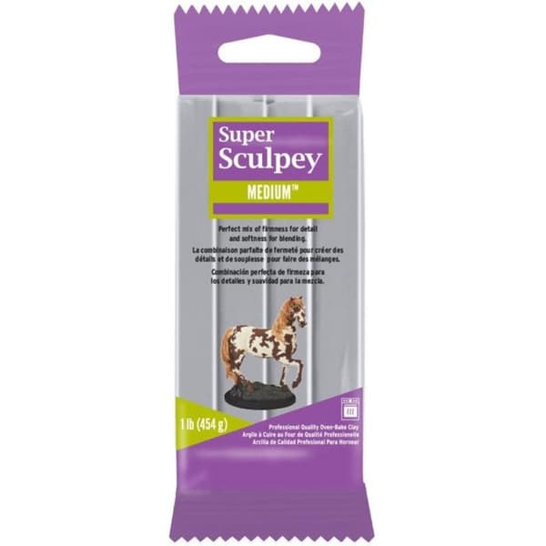 Pasta - SCULPEY - Super Sculpey Medium Blend - Grå - 454 g - Barn 3+