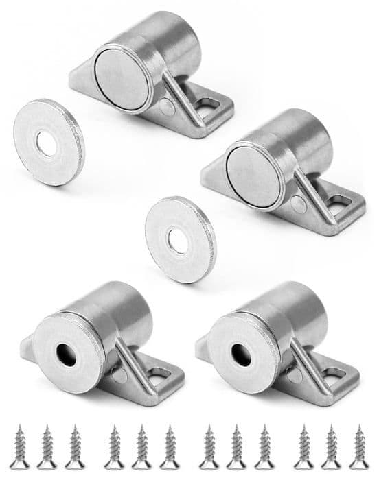 Möbelås - QWORK - WD9227 - zinklegering - justerbart hål 9 mm - rund magnetlås