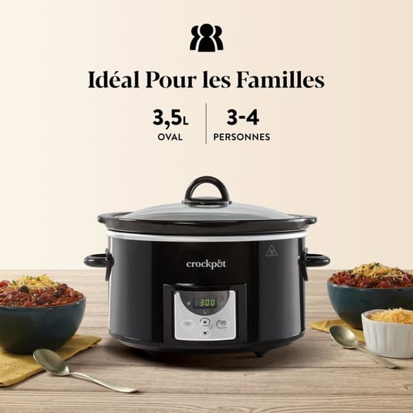 Digital slow cooker - Crock-pot - CSC113X - 3,5 l - Programmerbar timer - EU-kontakt 2 ben - Svart