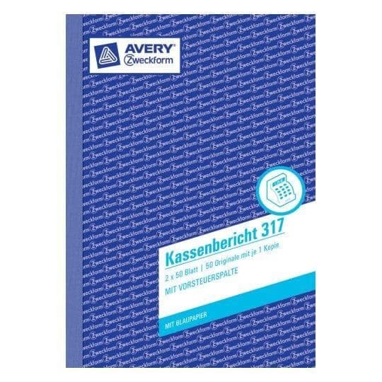 Avery 317, blå, vit, papper, 148 mm, 210 mm