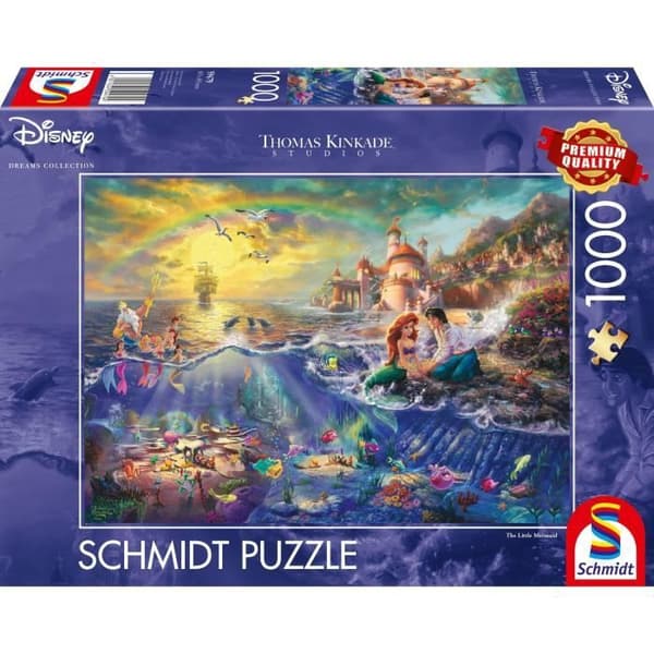 Pussel 1000 bitar - SCHMIDT SPIELE - Thomas Kinkade Studios - Disney Ariel den lilla sjöjungfrun - 1000 bitar