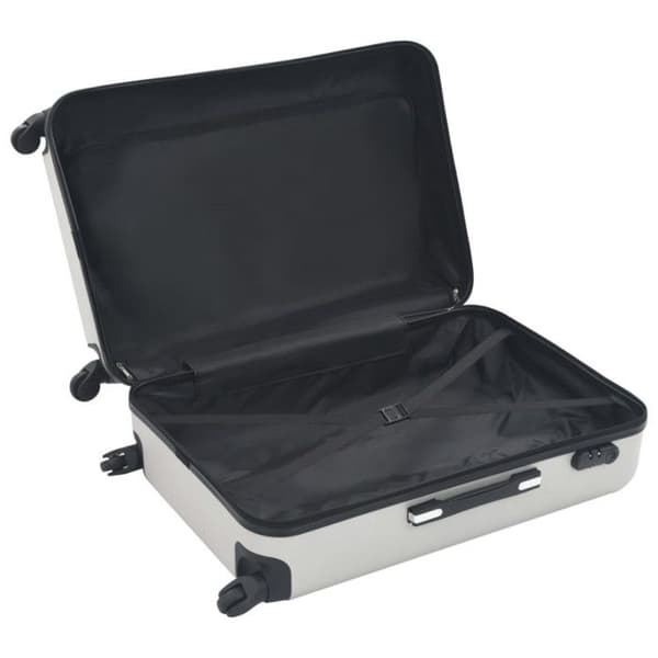 vidaXL Hardside resväska 3 st Shiny Silver ABS 91887