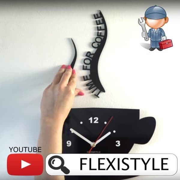 Väggklocka - FLEXISTYLE - FLEXISTYLE - Rektangulär - Orange plast - 32 x 19 cm