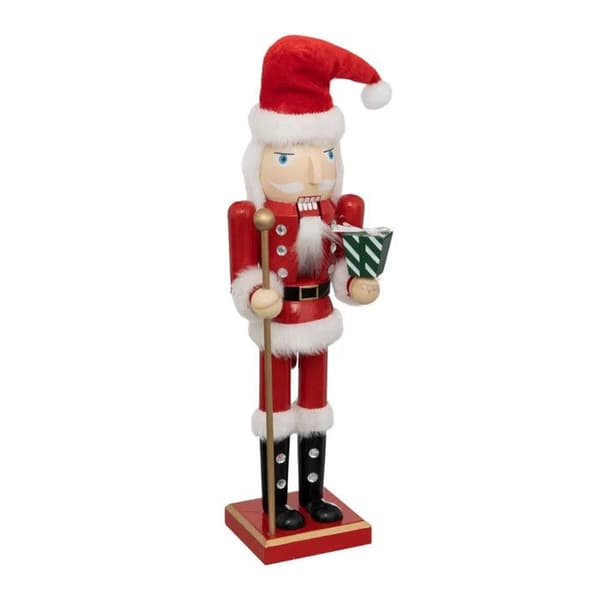Dekorationsfigur Nötknäppare "Jultomte" 38cm Röd