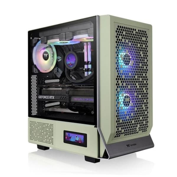 PC-chassi - Thermaltake - Ceres 300 TG ARGB - Matcha Grön - 2 ARGB-fläktar - Mid Tower