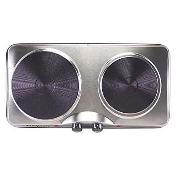Elektrisk Spisplatta - BEPER - 90.825 - Silver - 1000 W - Dubbel Platta