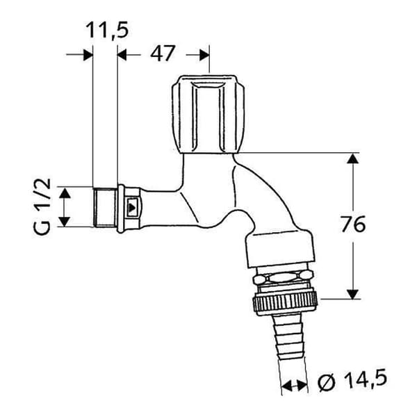 Dubbel servicekran - SCHELL - COMFORT - Konform mässing - Kromat utförande - DN 15 G 1/2 M