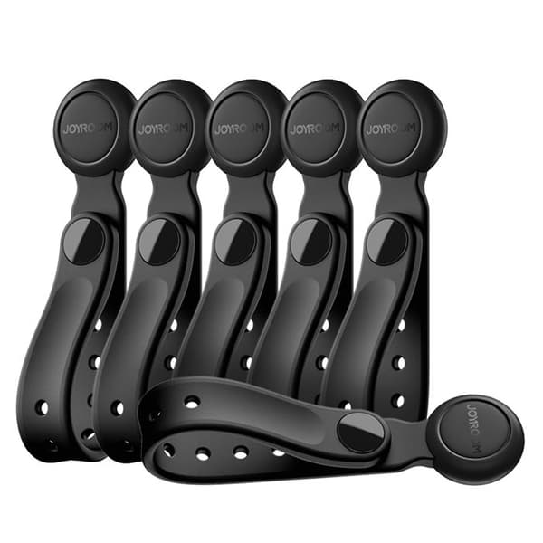 Siliconkabelklämmor med magnet, svarta - 6-pack