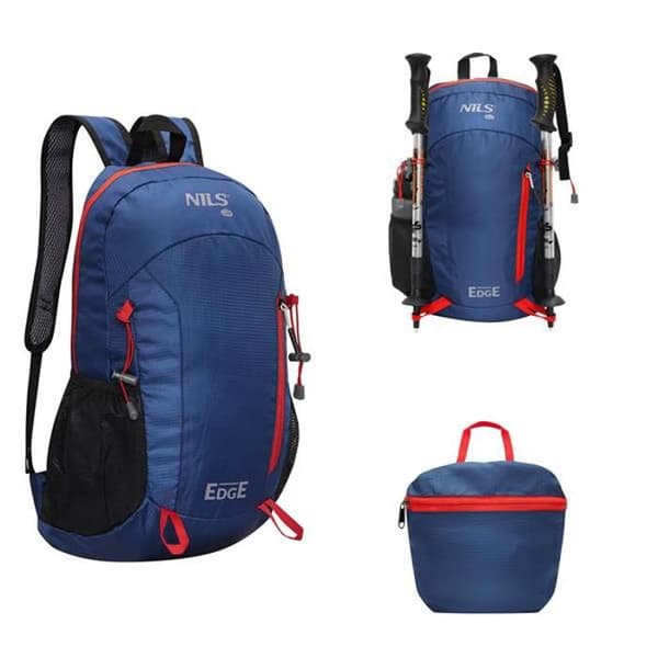 Ryggsäck för vandring - NILS CAMP - 22L - Polyester - Stänksäker - 45x28x19 cm - Mörkblå