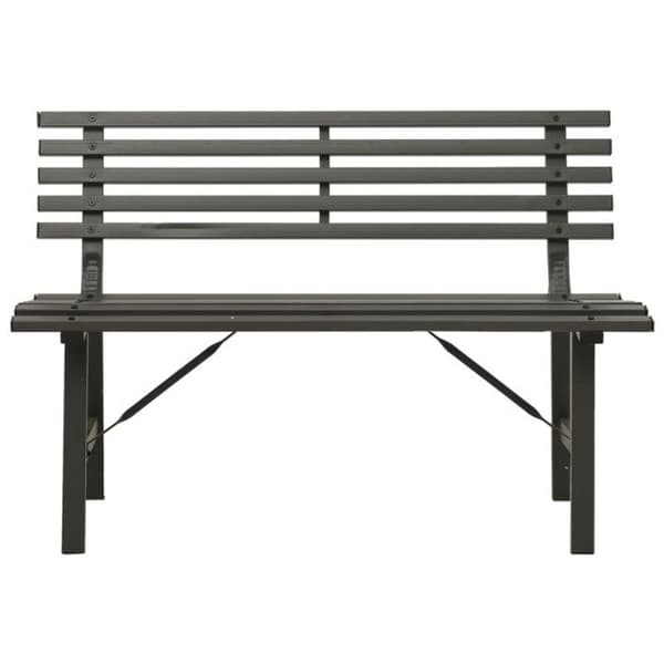 vidaXL Trädgårdsbänk 110 cm Stål Svart