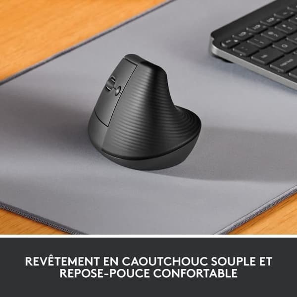 Mus - Trådlös - Logitech - Lyft Ergonomisk Vertikal - Grafit - Vänsterhänt