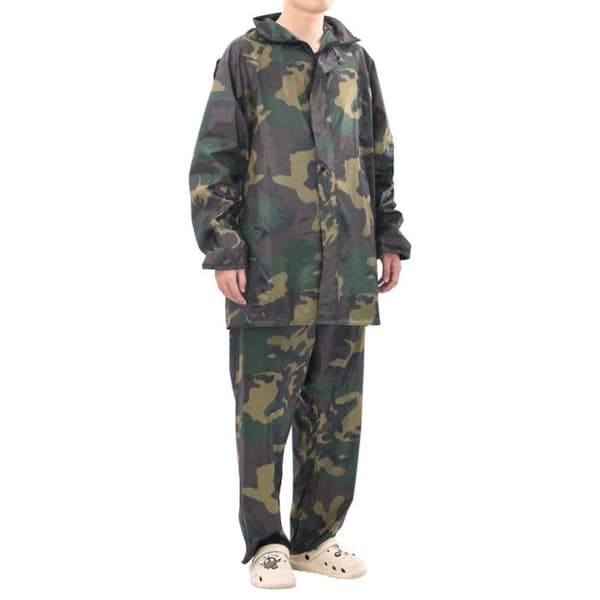 vidaXL Regnjacka med huva 2 delar Herr Camouflage L