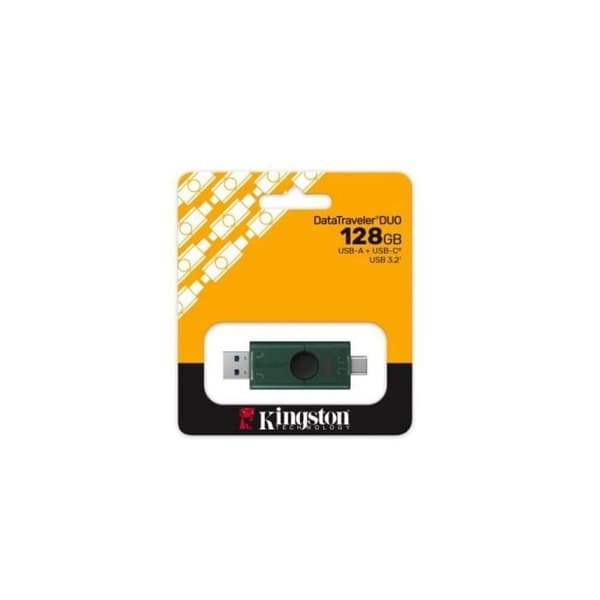 Kingston Technology DataTraveler DuoG2 128GB USB-A USB-C 3.2 Svart Grön