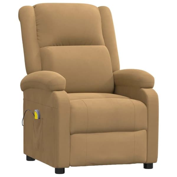 vidaXL Massagefåtölj Brun Sammet 342418