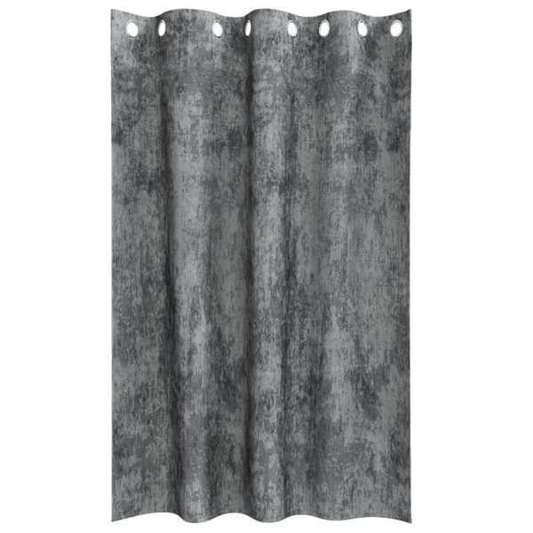 2-pack sammetsgardiner med öglor Grå 175x140 cm