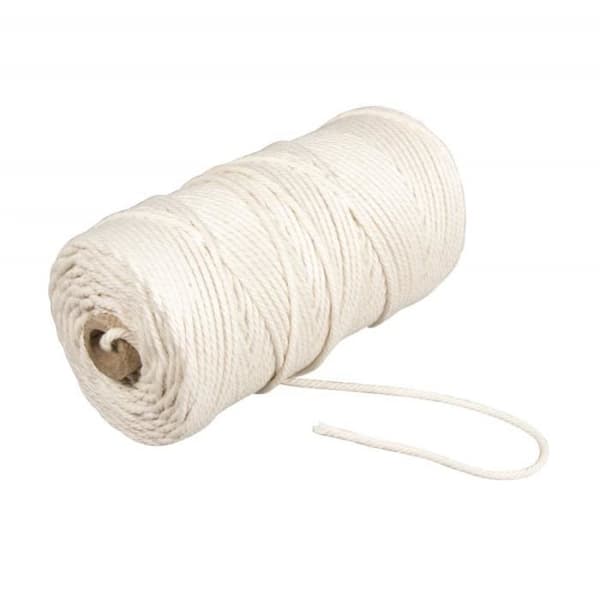 Rayher Fil makramé 3,7 mm - 141 m, vit, 80% bomull/20% polyester (500 g)
