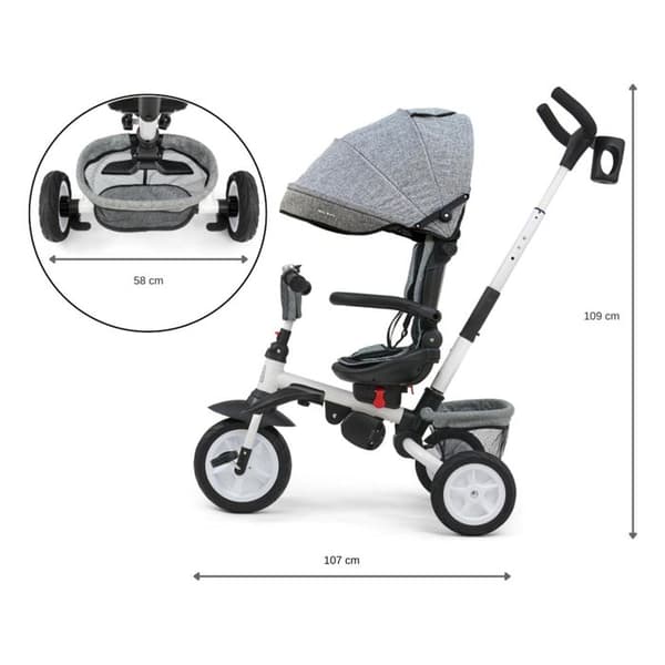 Buggy Trike - Milly Mally - Stanley - Polyester Grå/Svart - 109 cm - 10 månader till 4 år