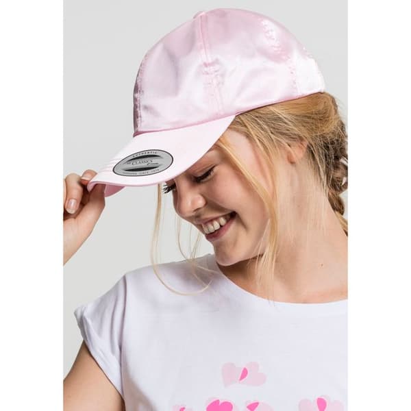 Keps - Flexfit - Låg profil satin - Ljusrosa - 100% polyester - Klassisk stil