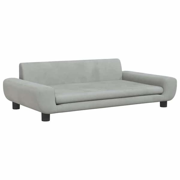 Hundsäng - VIDAXL - 100x54x33 cm - Sammet - Ljusgrå - Rektangulär