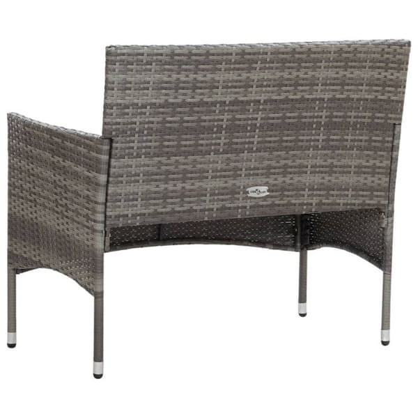 Bekvämt 4-delat trädgårdsmöbelset - Grå - 103 x 58 x 81 cm