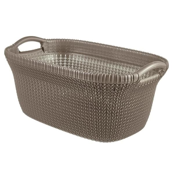 Stickad tvättkorg - CURVER - 40L - Brun