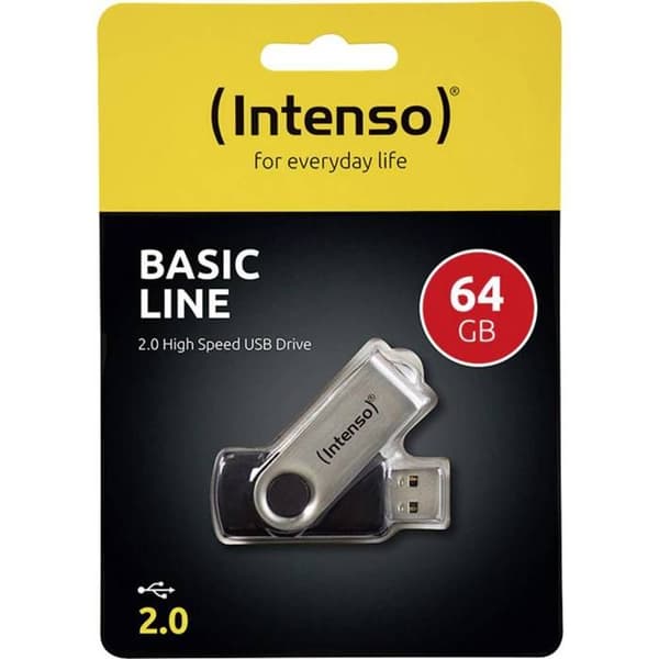 Intenso Basic Line USB-minne 64 GB svart 3503490 USB 2.0