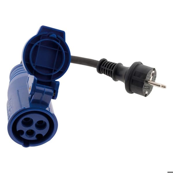 Adaptator husvagn hon CEE17 till hane 16A - Blå - Zenitech