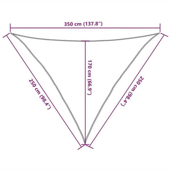 vidaXL Solskyddsduk 160 g/m² triangulär sand 2,5x2,5x3,5 m PEHD 4002053