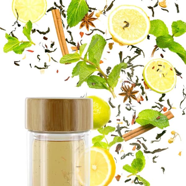 Transportflaska - COOK CONCEPT - Dubbelvägg - Infuser - Transparent och Brun