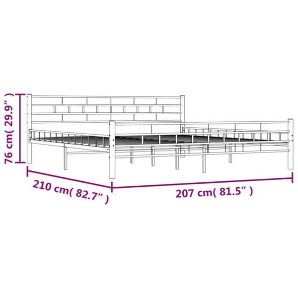 vidaXL Sängstomme Vit Metall 200 x 200 cm