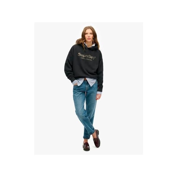 Sweat Superdry Dam Metall Svart Bomull