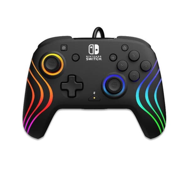 PDP Afterglow Wave Dark Switch trådad handkontroll med RGB-belysning