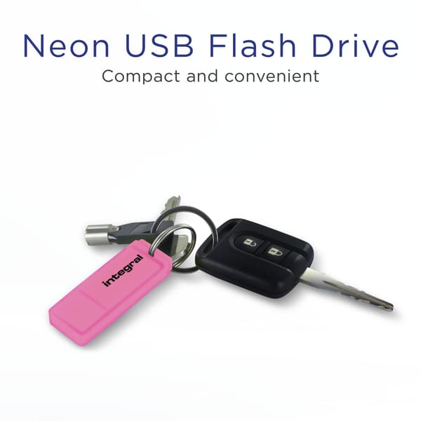 Inbyggd USB Neon 32GB Rosa