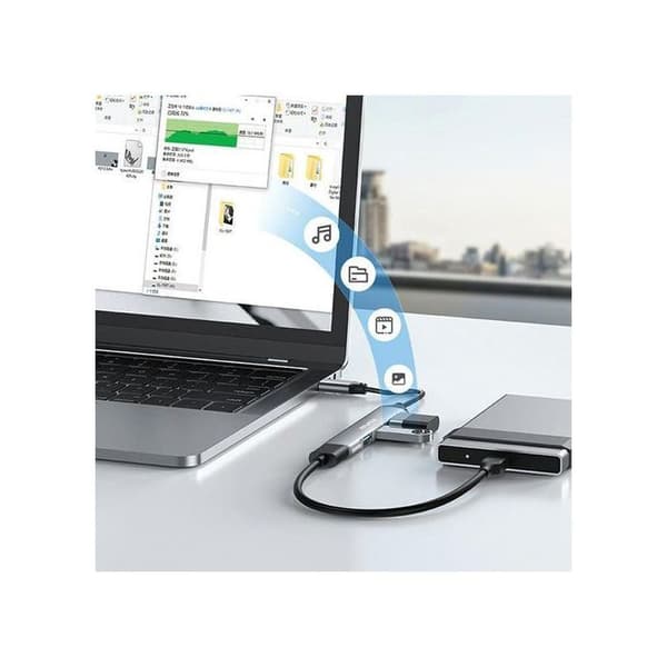 USB-hubb - AWEI - CL-150T - 4x USB-A - Snabbladdning 2,4A - Svart