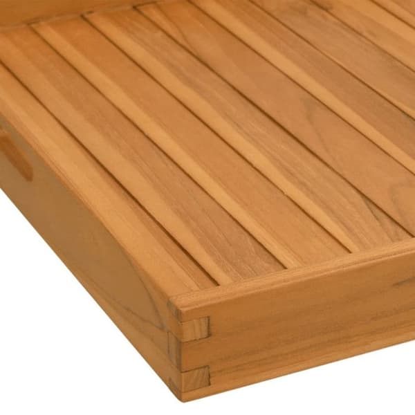 vidaXL Serveringsbricka 60x60 cm Massiv teak